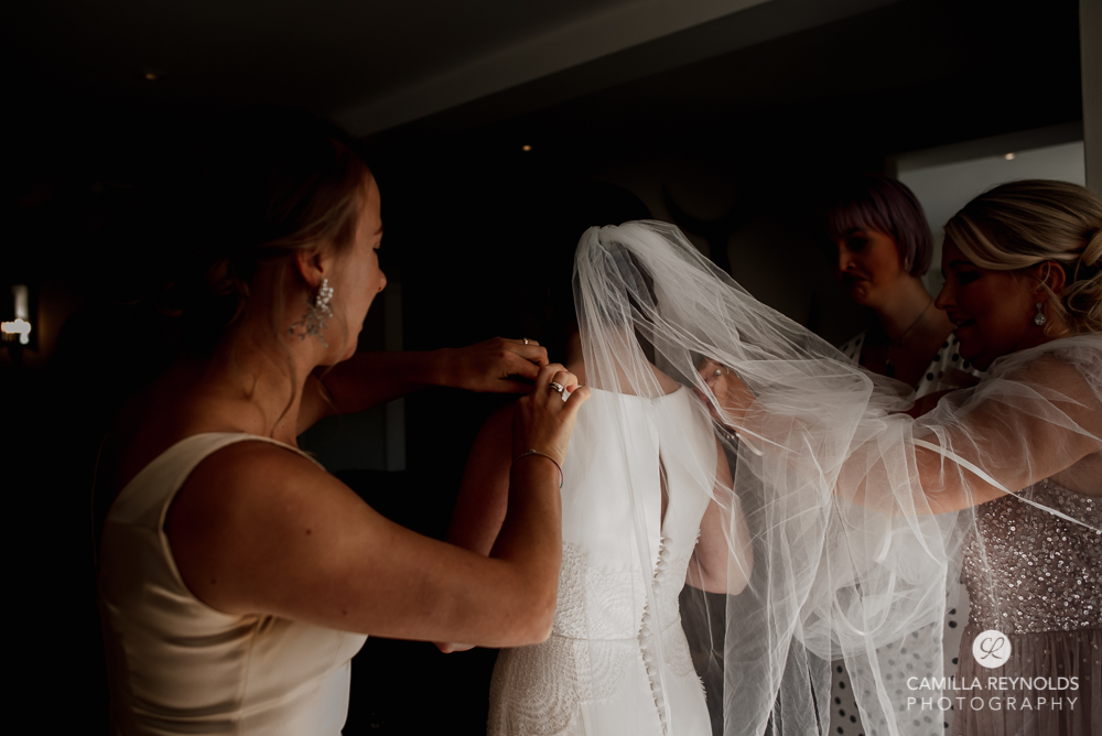 bridal getting ready veil 