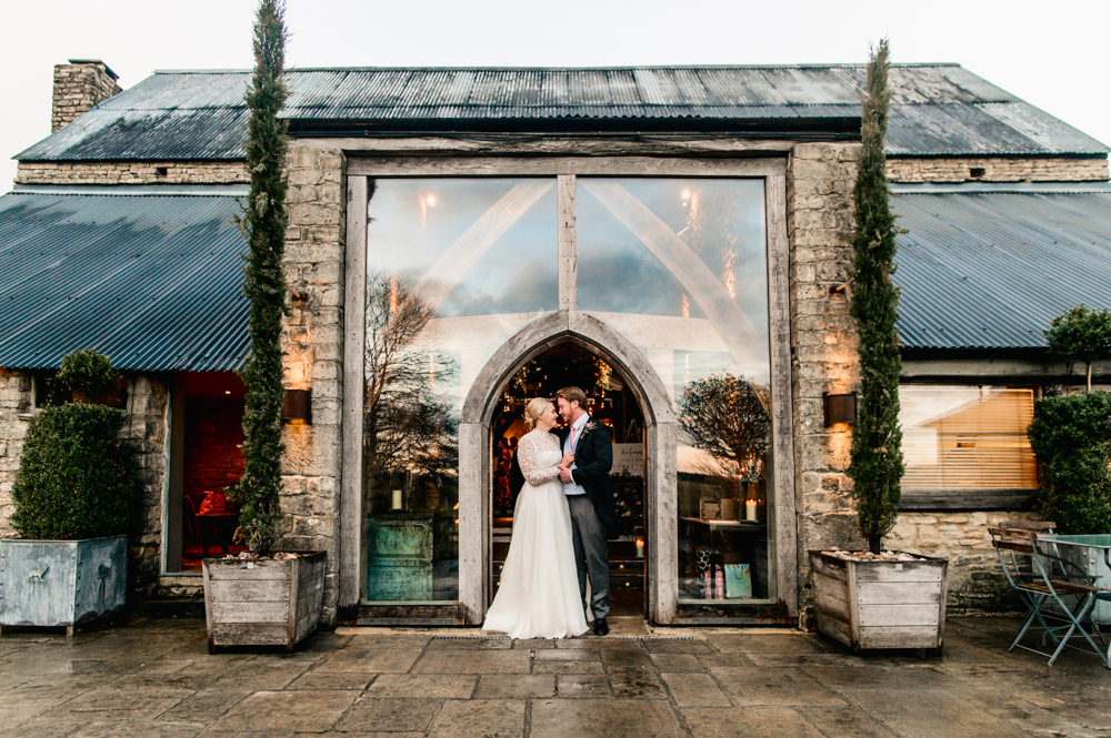 cripps barn cotswold wedding bride and groom